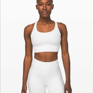 Lululemon Long Line Energy Bra Ribbed White Size 10